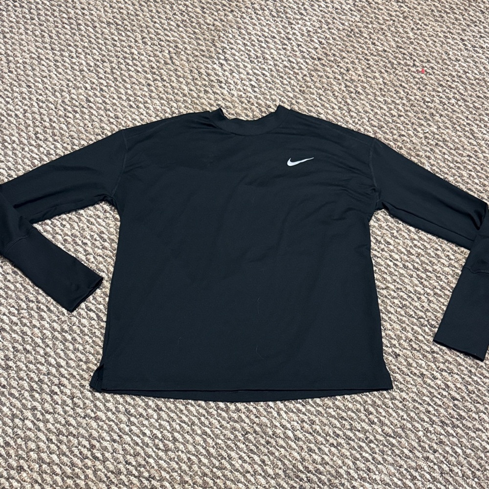 Nike Black Dri-FIT Running Shirt long sleeve with thumb holes